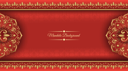 elegant background gold mandala bordered with ornaments