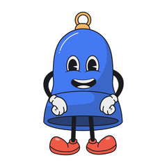 Illustration of School Supplies with Groovy Cartoon Design. Vector Character.