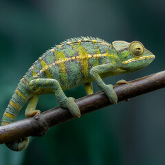 Obraz premium Chameleon perched on branch in natural setting