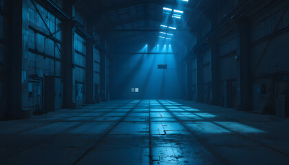 Fototapeta premium The concrete floor and studio room with smoke float up the interior texture for display products