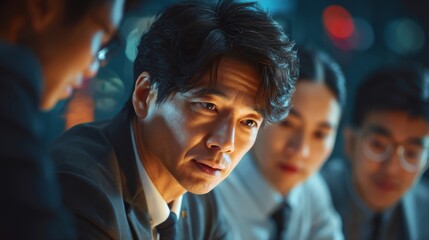 Obraz premium リーダーは自信と信頼でチームをリード