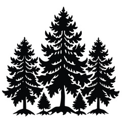 Juniper Trees icon set on white background