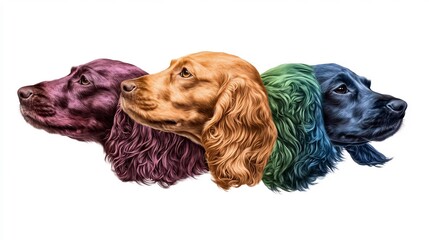 colorful American Cocker Spaniel with silky coat