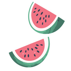 Flat design vector illustration of a watermelon
