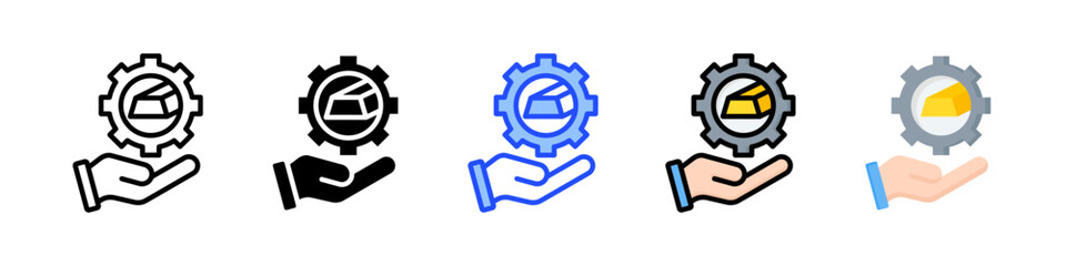 Asset Management Icon Collection With Multiple Styles