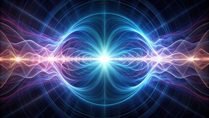 Fractal Light Pulse in Dark Void , waves, fractal,  waves, fractal, glow, shimmer, darkness, cosmic, illumination, ripples