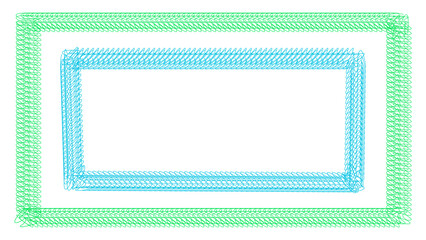 abstract green and turquoise rectangular frame isolated on transparent background