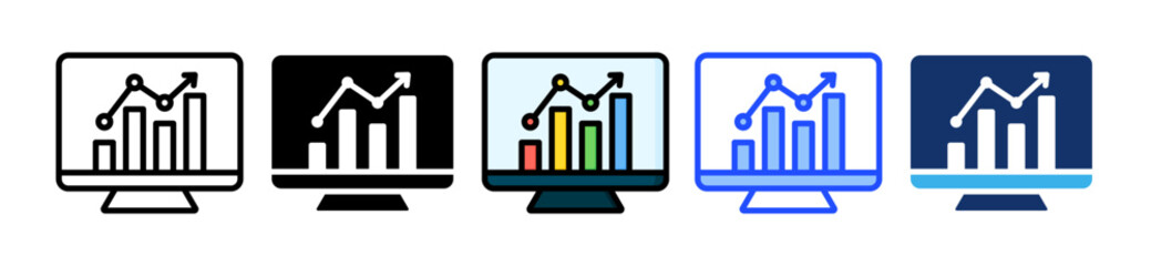 Analytics Icon Collection With Multiple Styles