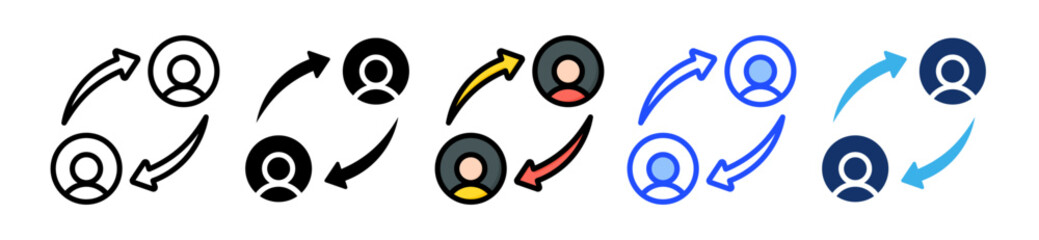 Customer Churn Icon Collection With Multiple Styles