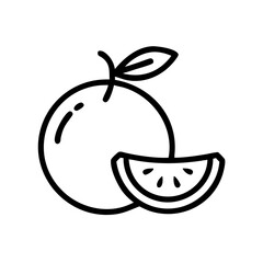 Orange and Slice Icon - Fresh Citrus, Healthy Food Illustration