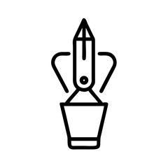 Pencil in Pot Icon - Creative Tools, Office Supplies Illustration