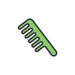 Comb colored icons, minimalist vector illustration ,simple transparent graphic element .Isolated on white background