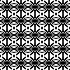 seamless black and white pattern. hand - drawn geometric ornament.