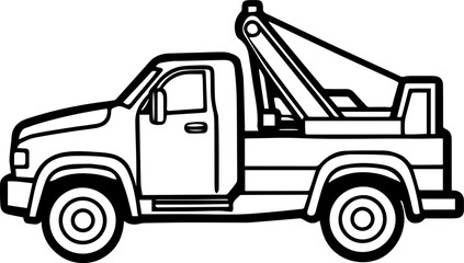 Naklejka premium tow truck line art vector illustration outline