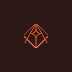 Luxurious jewelry logo design template. Diamond logo with abstract star geometric line model vector graphic design. Symbol, icon, creative.