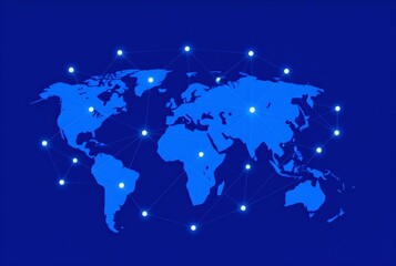 Obraz premium blue world map