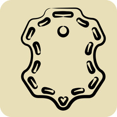 Icon Sheepskin. related to Fabric symbol. hand drawn style. design editable