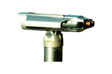 Telescope isolated on cutout PNG or transparent background. Binoculars are essential to expand view...