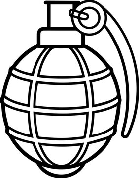 black and white grenade outline clip art preview