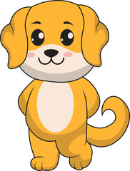 Cute Baby Dog Character. Vector Cartoon Illustration.