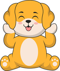 Cute Baby Dog Character. Vector Cartoon Illustration.