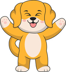 Cute Baby Dog Character. Vector Cartoon Illustration.