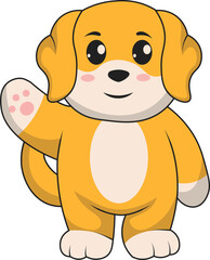 Cute Baby Dog Character. Vector Cartoon Illustration.