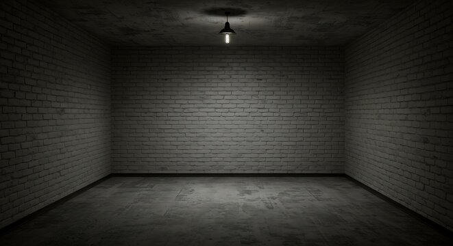 3d render from imagine dark investigation dirty room for interview in hard mood with white brick old room clear room