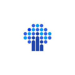 vector graphic illustration logo design for the leader, leadership with pictogram negative space style