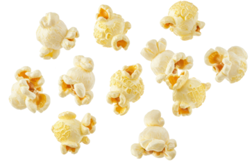 Flying  popcorn flying in the air cut out