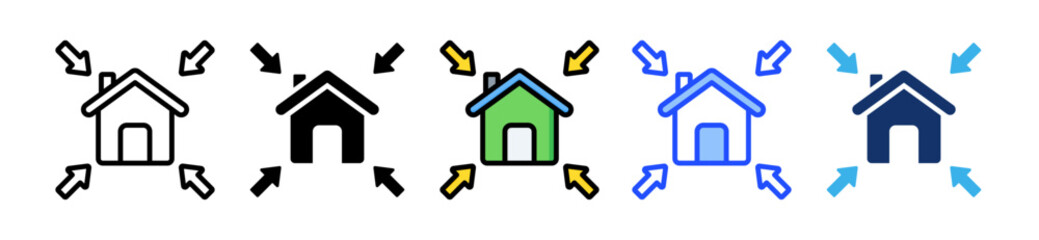 Community Center Icon Collection With Multiple Styles