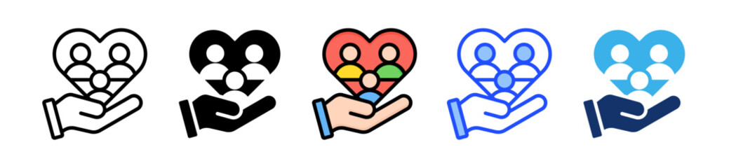 Community Service Icon Collection With Multiple Styles