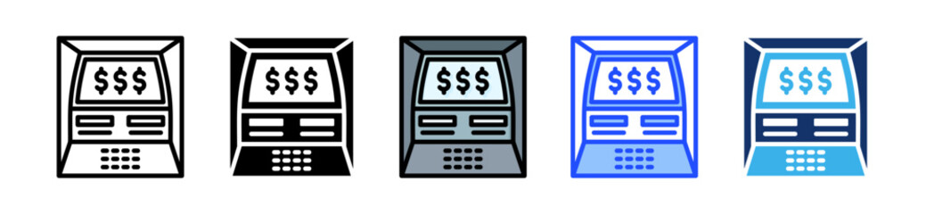 Atm Icon Collection With Multiple Styles
