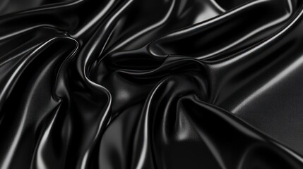 Obraz premium Luxurious black fabric drape texture
