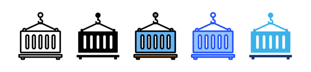 Container Icon Collection With Multiple Styles