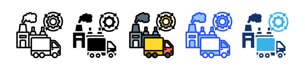 Supply Chain Icon Collection With Multiple Styles