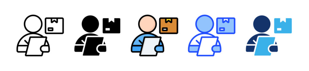 Logistics Manager Icon Collection With Multiple Styles