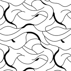 Seamless Abstract Monochrome Pattern: A captivating monochrome pattern of flowing lines and organic shapes creates a seamless and versatile background design.