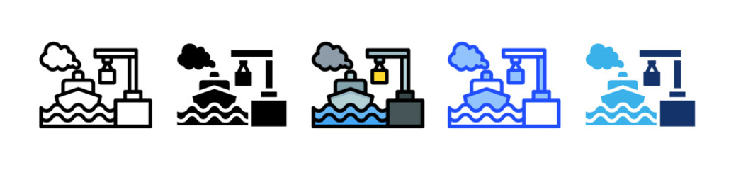 Port Authority Icon Collection With Multiple Styles