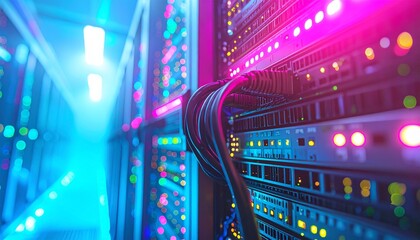 Cables and LEDs redefine the concept of a server room.  