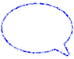 ステンドグラス風吹き出し　三角形模様　丸形