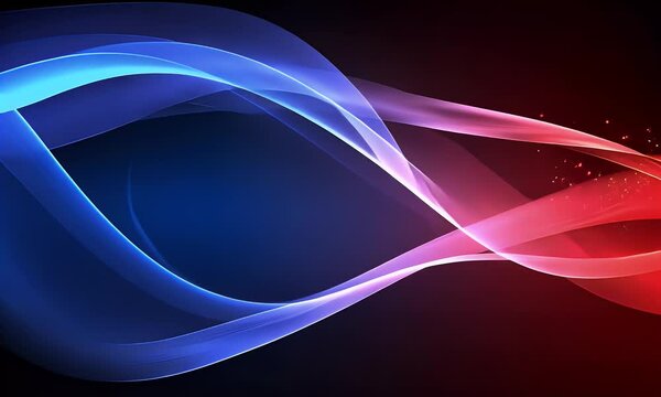 Red and blue gradient background with glowing white light waves, vector illustration