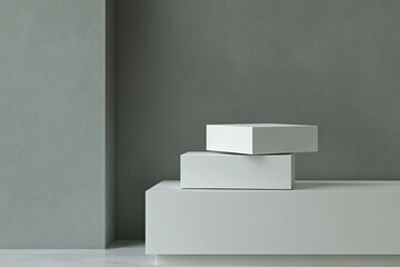 Modern empty display podiums