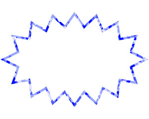 Naklejka premium ステンドグラス風吹き出し 三角形模様 細長いギザギザした形