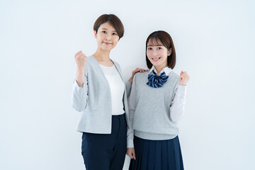 先生と話す学生