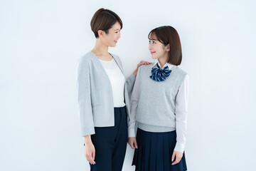 先生と話す学生