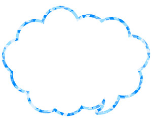 ステンドグラス風吹き出し　三角形模様　丸みのある雲形