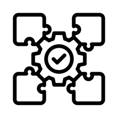 puzzle pieces line icon