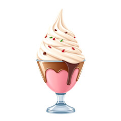 Delicious Ice Cream Sundae with Chocolate and Sprinkles