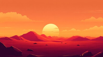sunset in the desert